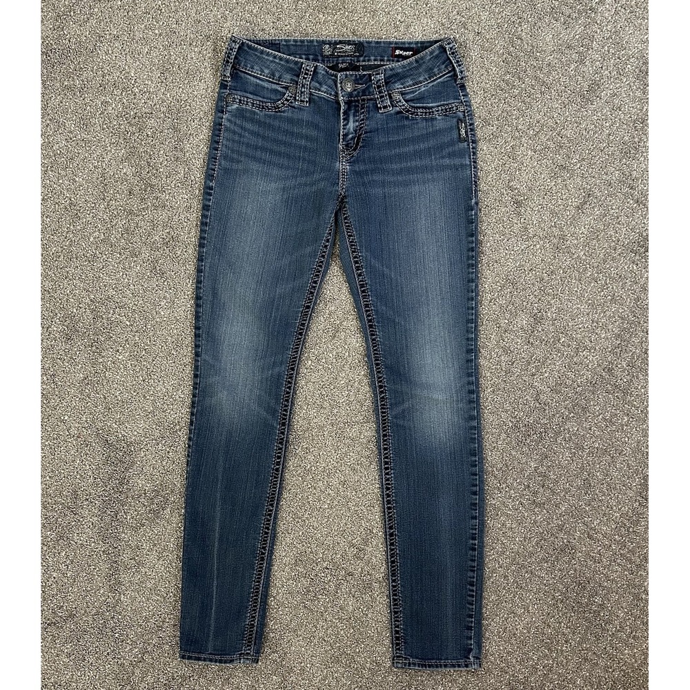 Silver Suki Mid Super Skinny Women's 28x30 Super Stretch MED Wash Denim Jeans